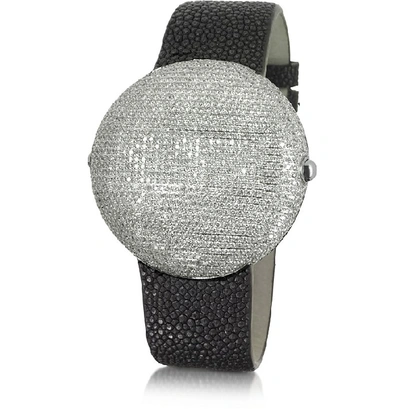 Shop Christian Koban Designer Women's Watches Clou White Diamond Dinner Watch In Noir