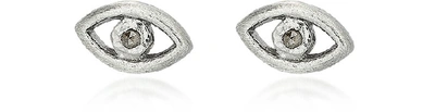 Shop Bjorg Earrings The Third Eye Earstuds In Silver