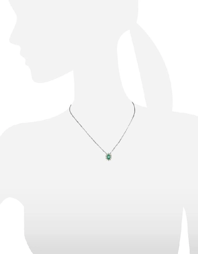 Shop Gucci Designer Necklaces Diamond And Emerald Drop 18k Gold Necklace