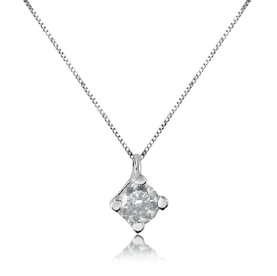 Shop Gucci Designer Necklaces 0.15 Ct Diamond Solitaire Pendant 18k Gold Necklace