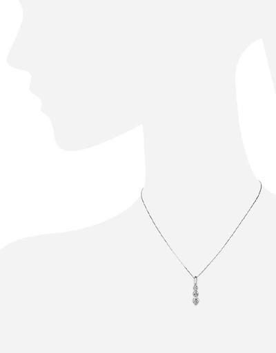 Shop Gucci Designer Necklaces 0.195 Ct Diamond Drop 18k Gold Necklace