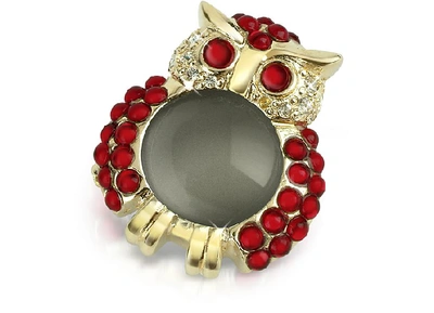 Shop Gucci Designer Brooches & Pins Red Owl Pin