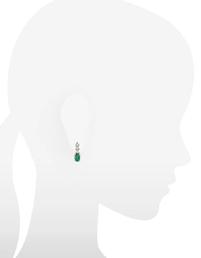 Shop Gucci Designer Earrings Emerald And Diamond 18k Gold Drop Earrings