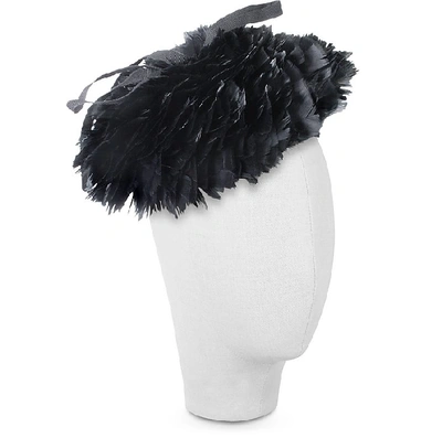 Shop Gucci Designer Women's Hats Bonnie - Black 50's Feather Hat In Noir