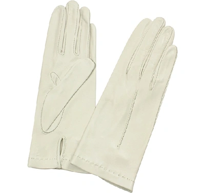 Shop Gucci Designer Women's Gloves Women's Ivory Unlined Italian Leather Gloves In Blanc