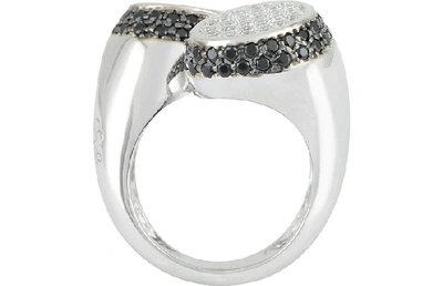 Shop Gucci Designer Rings Black And White Contrarie' Ring In Noir