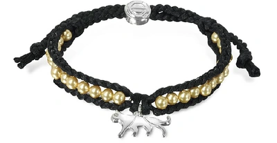 Shop Sho London Designer Bracelets Jaguar Friendship Silk Bracelet In Noir