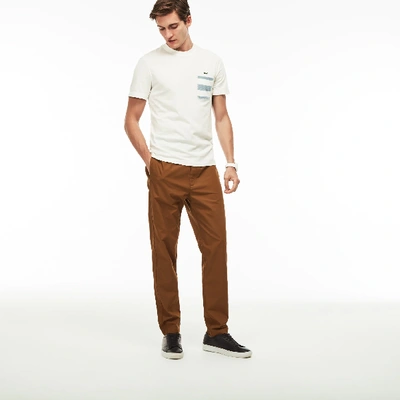Shop Lacoste Men's Technical Cotton Pants In Brown