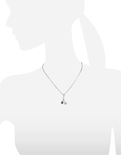 Shop Gucci Designer Necklaces Diamond Star And Sapphire 18k Gold Pendant Necklace In Bleu