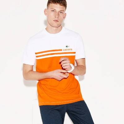 Lacoste Men's Sport Piqué Tennis T-shirt In White / Orange | ModeSens