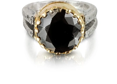 Shop Gucci Designer Rings Black Cubic Zirconia Sterling Silver & Rose Gold Ring In Noir