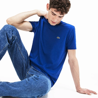 Shop Lacoste Men's Crew Neck Pima Cotton Jersey T-shirt - Xl - 6 In Blue