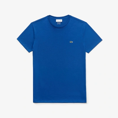 Shop Lacoste Men's Crew Neck Pima Cotton Jersey T-shirt - Xl - 6 In Blue