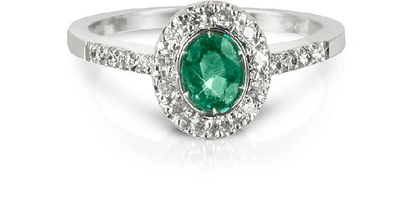 Shop Gucci Designer Rings Emerald And Diamond 18k White Gold Ring In Blanc