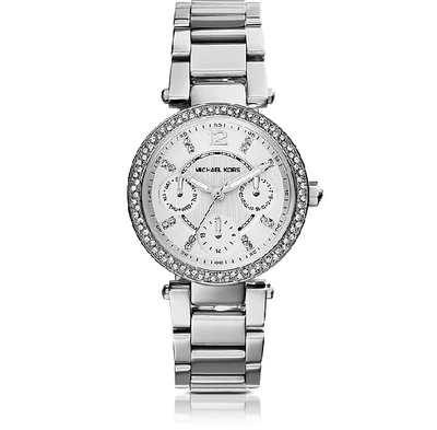 Shop Michael Kors Designer Women's Watches Parker Stainless Steel Women's Watch In Argent