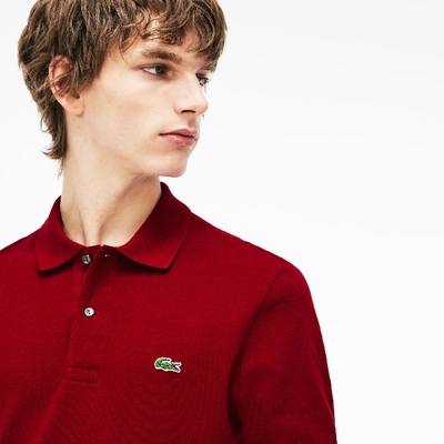 Shop Lacoste Men's Long Sleeve Cotton Polo - Xxl - 7 In Red