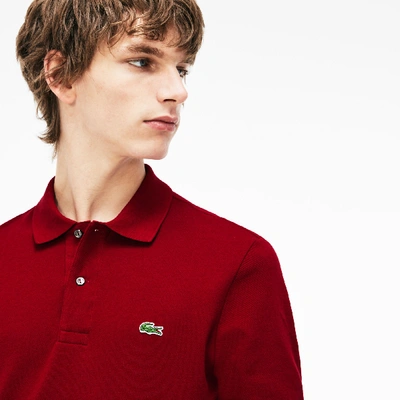 Shop Lacoste Men's Long Sleeve Cotton Polo - Xl - 6 In Red