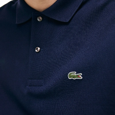 Lacoste Regular Fit Ultra Dry Long Sleeved Golf Polo In Blue