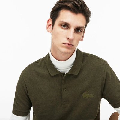 Shop Lacoste Men's Regular Fit Cotton Petit Piqué Polo In Brown