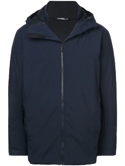 Shop Arc'teryx Hooded Zipped Jacket In Blue