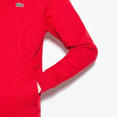 Shop Lacoste Men's Sport Full-zip Fleece Hoodie In Red,grey Chine