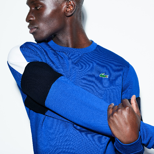 men's lacoste sport colorblock fleece tennis sweatshirt