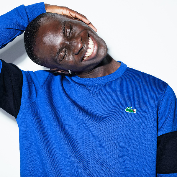 men's lacoste sport colorblock fleece tennis sweatshirt