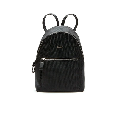 Shop Lacoste Women's Daily Classic Coated Piqué Canvas Backpack In Black