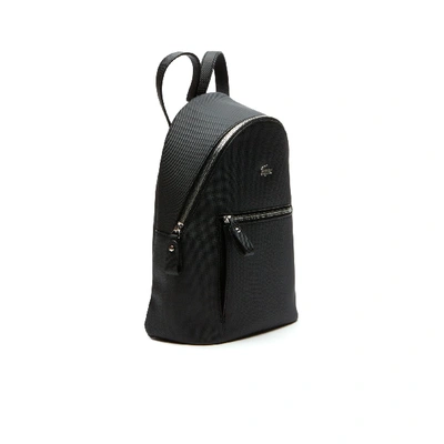 Shop Lacoste Women's Daily Classic Coated Piqué Canvas Backpack In Black