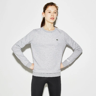 Shop Lacoste Women's Sport Crew Neck Fleece Sweatshirt In Grey Chine