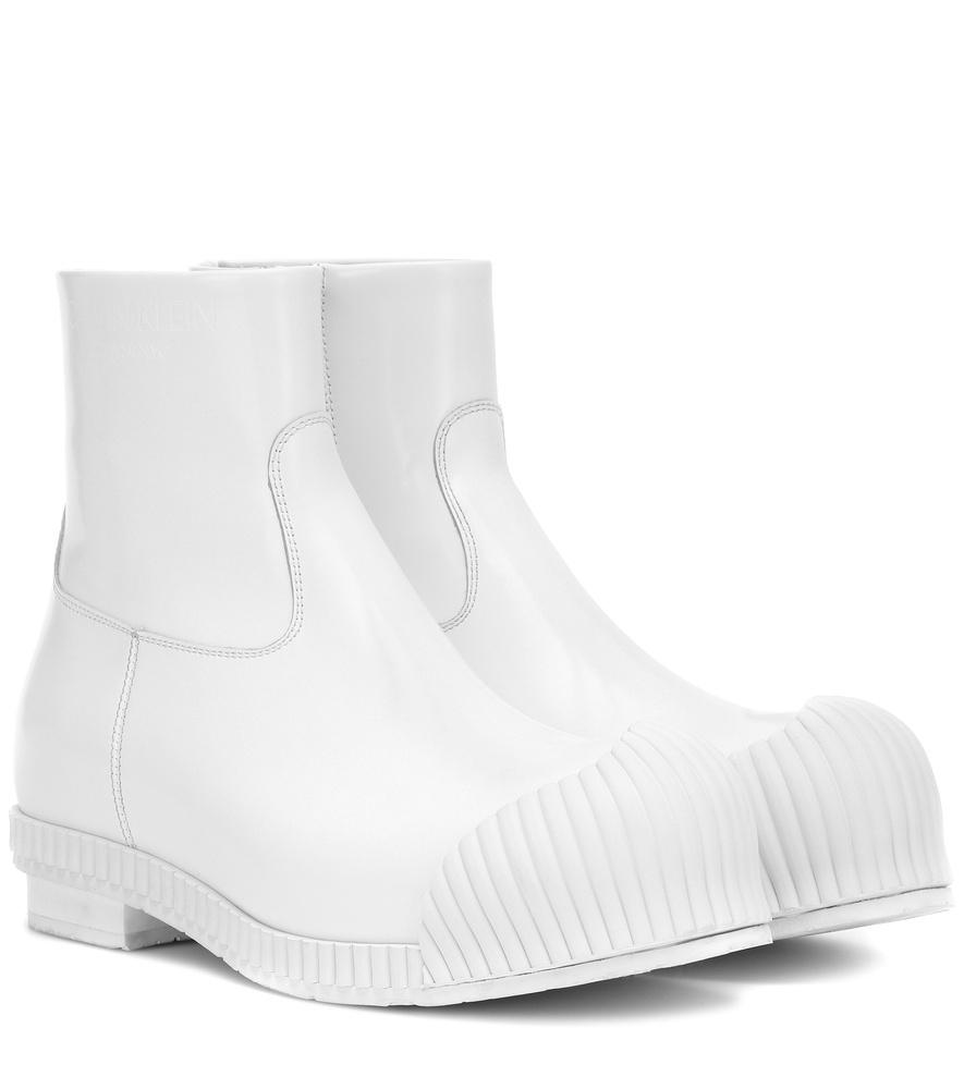 Calvin Klein 205w39nyc Deicine Spazzolato Leather Ankle Boots In White |  ModeSens