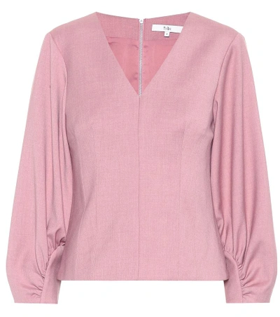 Shop Tibi Long Sleeved Top In Pink