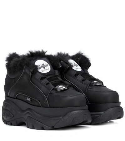 Shop Junya Watanabe X Buffalo London Leather Sneakers In Black