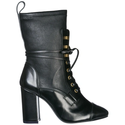Shop Stuart Weitzman Women's Leather Heel Ankle Boots Booties In Black