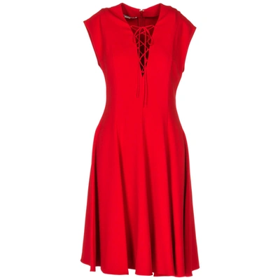 Shop Stella Mccartney Women's Knee Length Dress Short Sleeve In Red