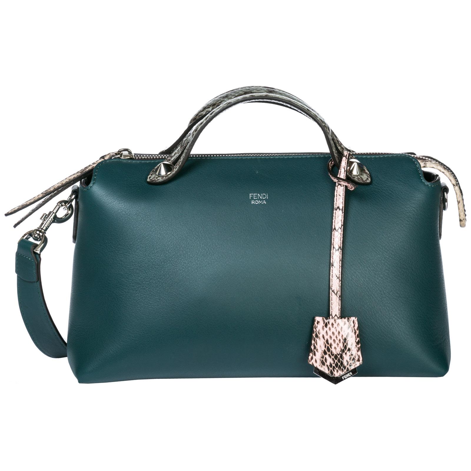 Fendi Handtasche Leder Damen Tasche Damenhandtasche Fass Bag By The Way In Green Modesens