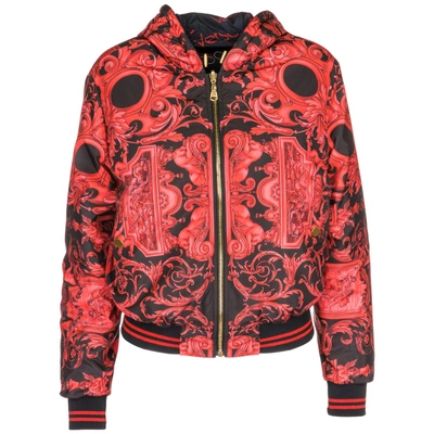 Shop Versace Women's Outerwear Jacket Blouson Hood In Red