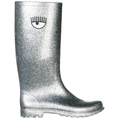 Shop Chiara Ferragni Women's Rubber Boots  Flirting In Silver