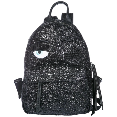 Shop Chiara Ferragni Women's Rucksack Backpack Travel In Black