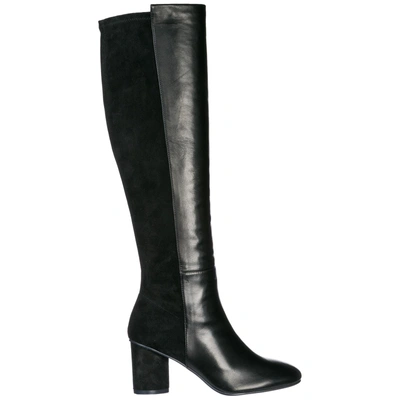 Shop Stuart Weitzman Women's Leather Heel Boots Eloise In Black