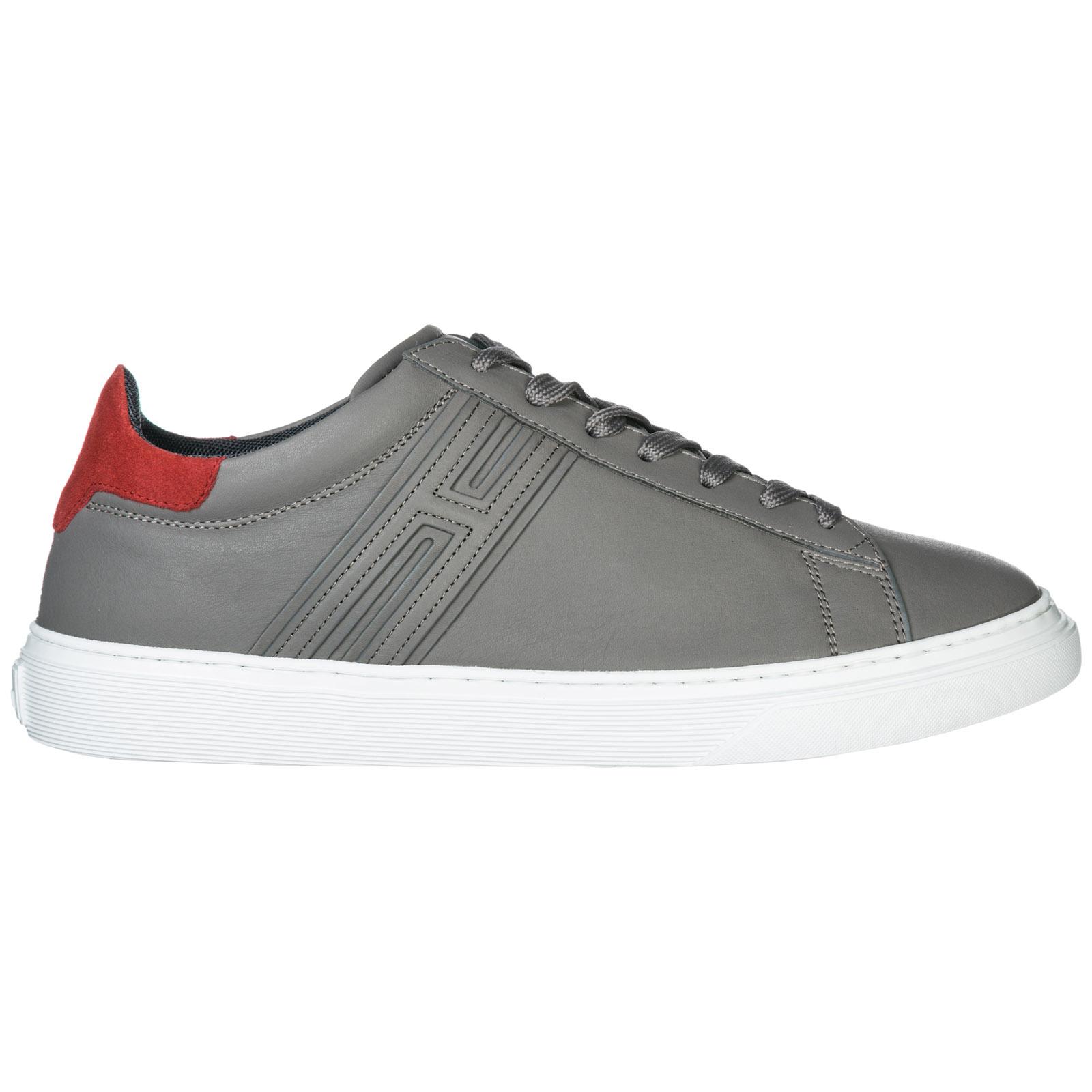 Hogan Men's Shoes Leather Trainers Sneakers H365 In Grey ModeSens