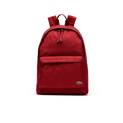 Shop Lacoste Men's Néocroc Canvas Backpack In Sun-dried Tomato