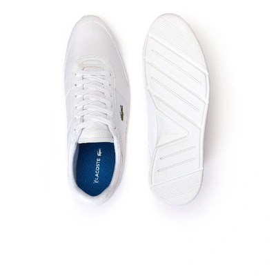 Shop Lacoste Men's Menerva Sport Textile Trainers In White/dark Blue