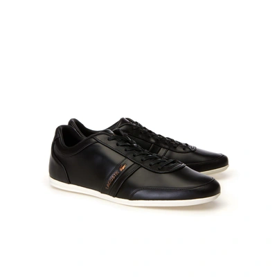 Shop Lacoste Men's Storda Leather Trainers In Black/offwhite