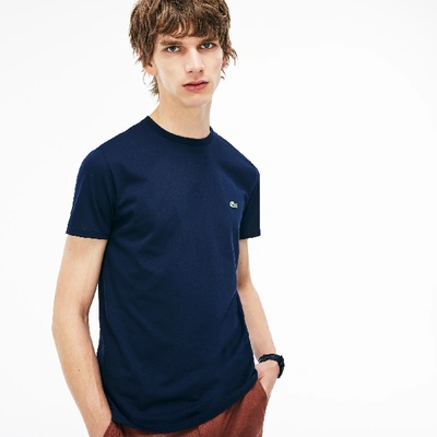 Shop Lacoste Monochrome Cotton Pima Jersey Crew Neck T-shirt - 3xl - 8 In Blue