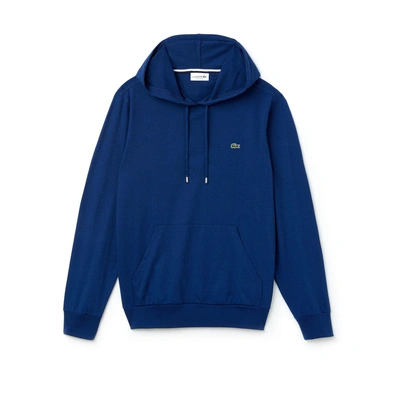 Shop Lacoste Men's Hooded Cotton Jersey Sweatshirt In Inkwell