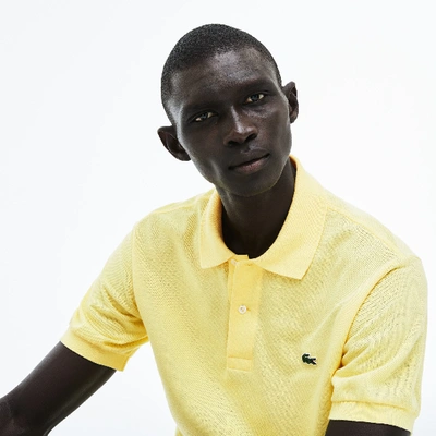 Lacoste L.12.12 Logo-embroidered Polo Shirt In Yellow