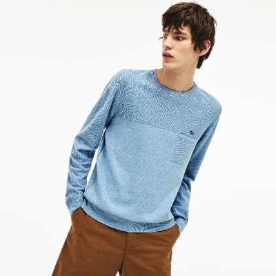 Shop Lacoste Men's Cotton And Linen Knit Sweater In White