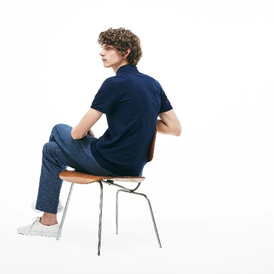Lacoste Stretch Cotton Paris Regular Fit Polo Shirt In Navy Blue
