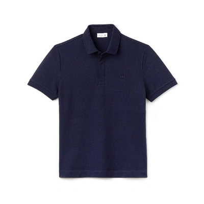 Lacoste Stretch Cotton Paris Regular Fit Polo Shirt In Navy Blue